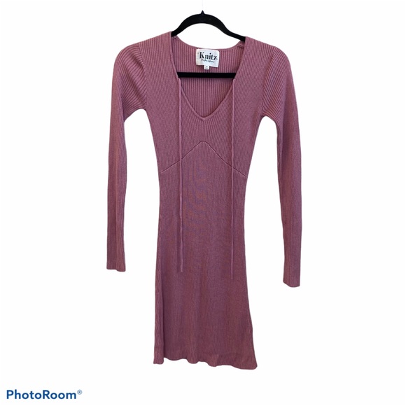 For Love & Lemons Knitz Delancey Dress Pink Rose XS - Picture 4 of 11